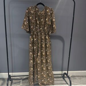 Floral Black and White Maxi Dress